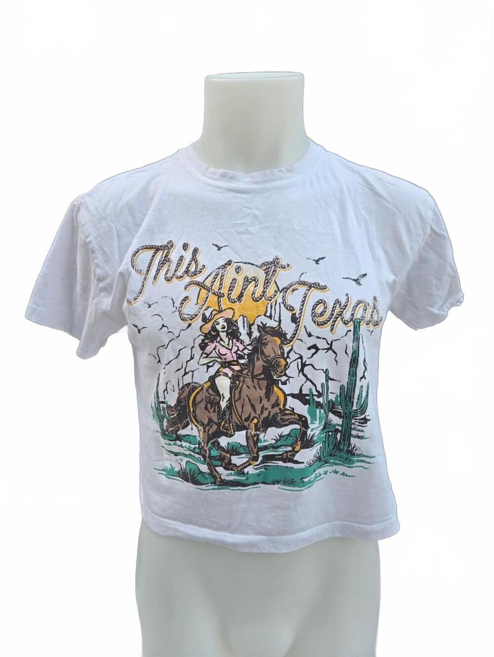 This Ain’t Tokyo Western Cowboy Graphic Baby Tee Y2K Rodeo Social Culture Medium